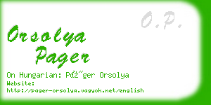 orsolya pager business card